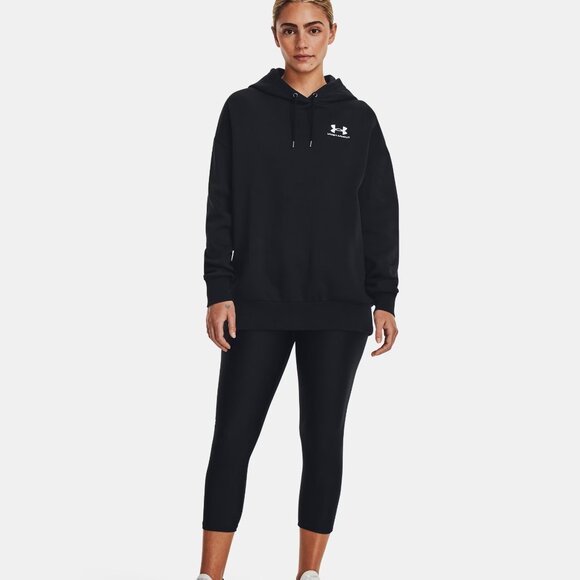 NWT Under Armour Icon Baggy Black Fleece Hoodie - Picture 4 of 7